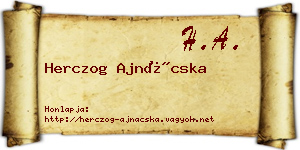 Herczog Ajnácska névjegykártya